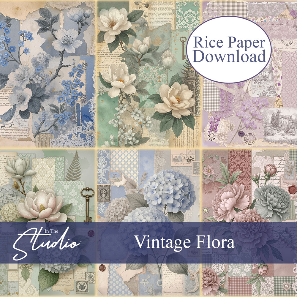 In The Studio Vintage Flora Mini Rice Paper Download
