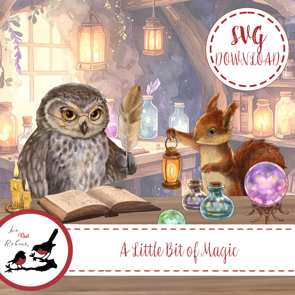 Two Red Robins A Little Bit of Magic SVG Download