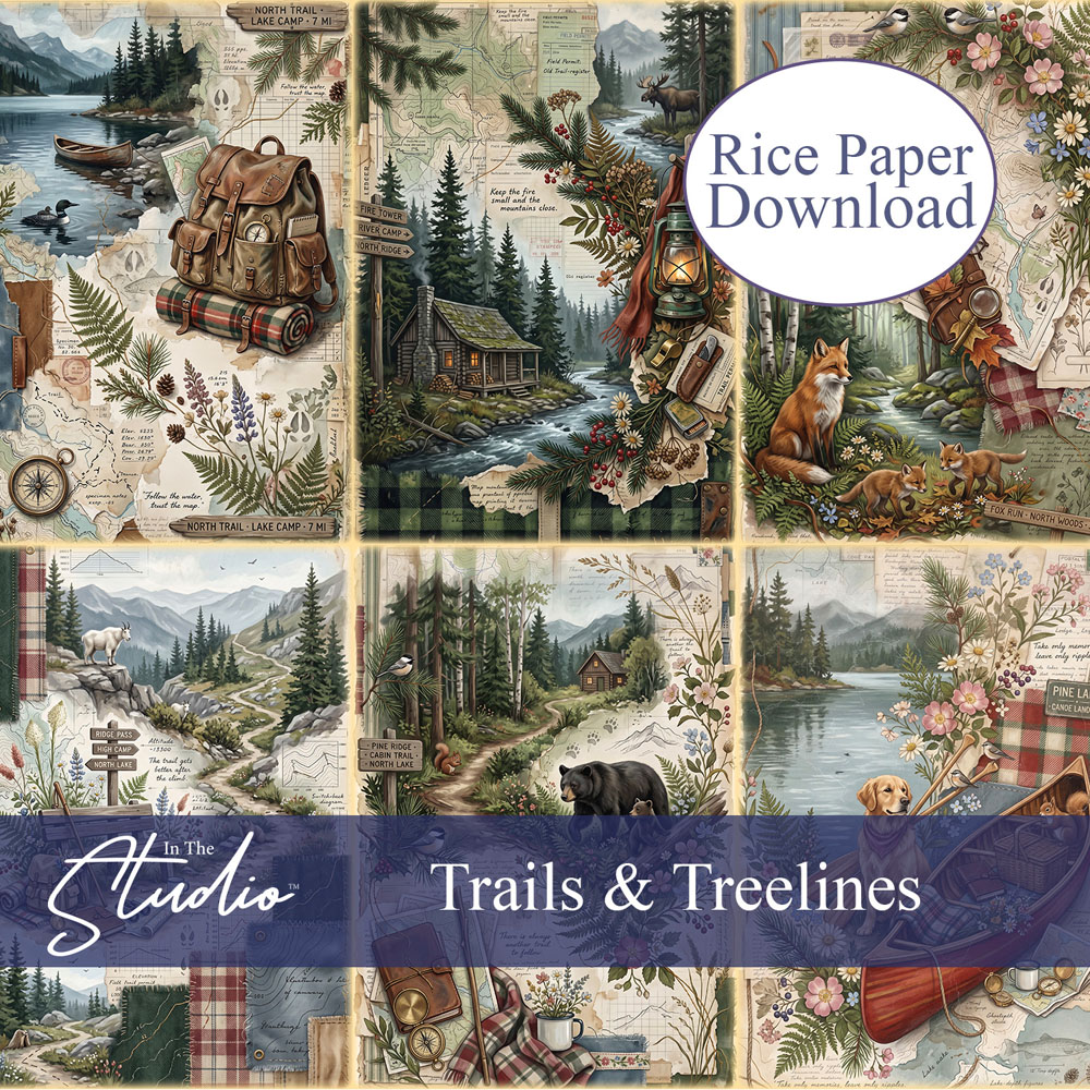 In The Studio Trails & Treelines Mini Rice Paper Download