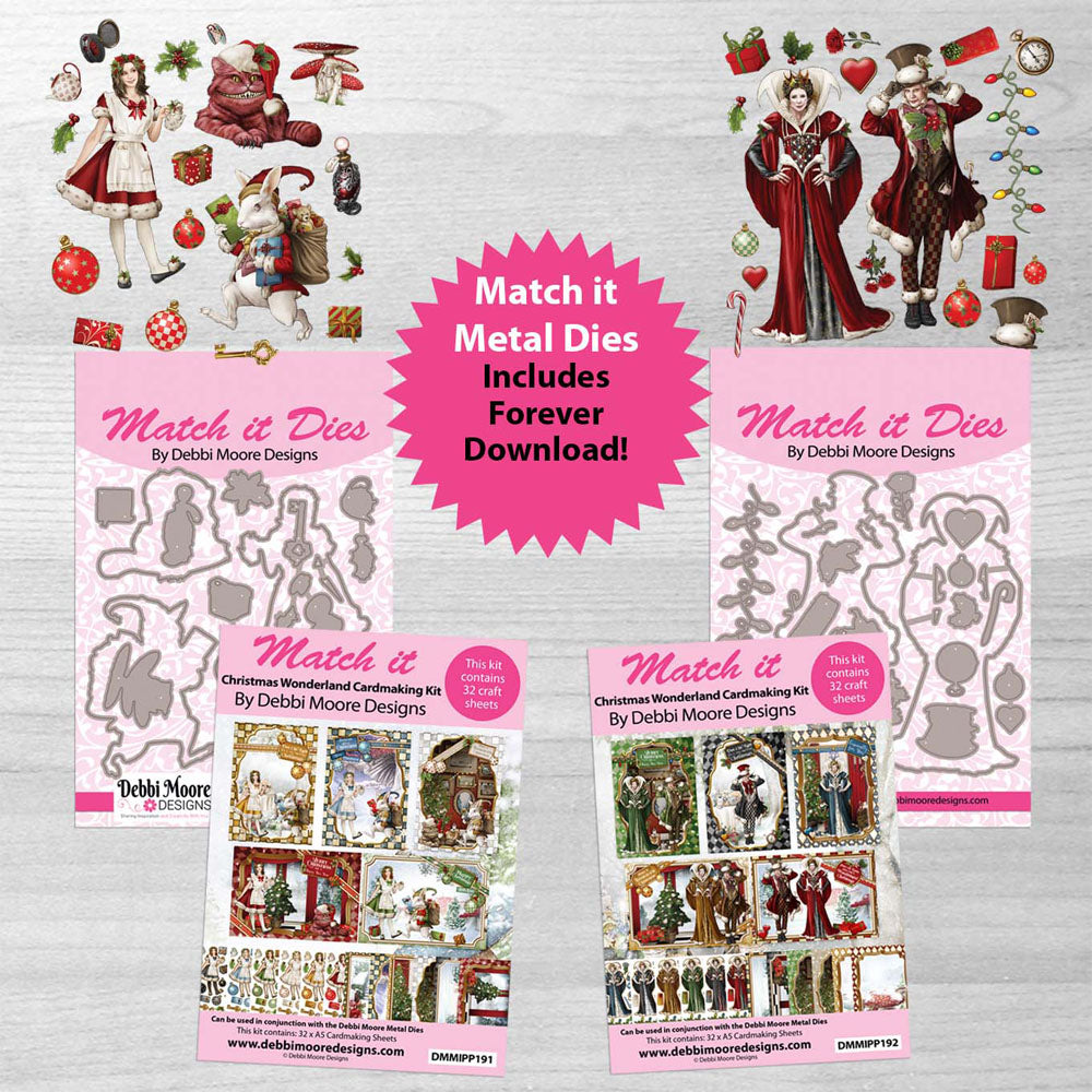 Debbi Moore Designs Christmas in Wonderland Match It Die & Cardmaking Multibuy