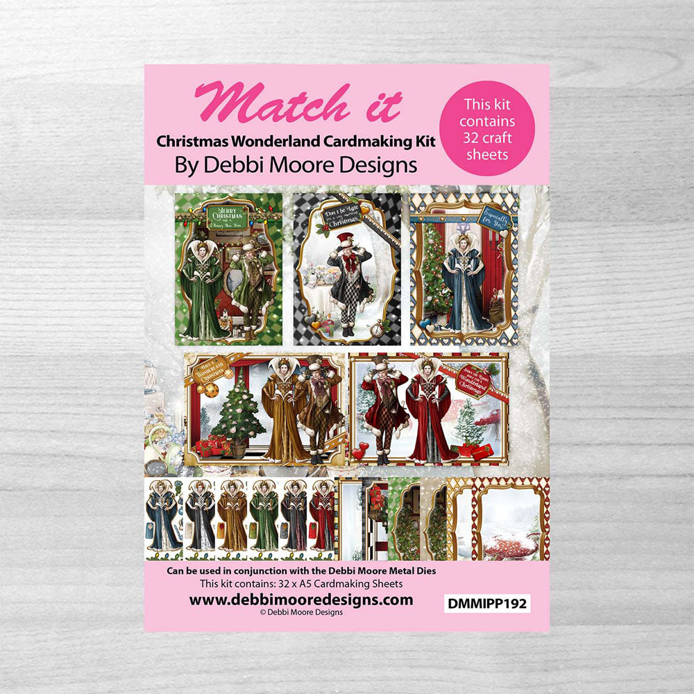 Debbi Moore Designs Match It Christmas in Wonderland Madhatter & Queen Cardmaking Kit