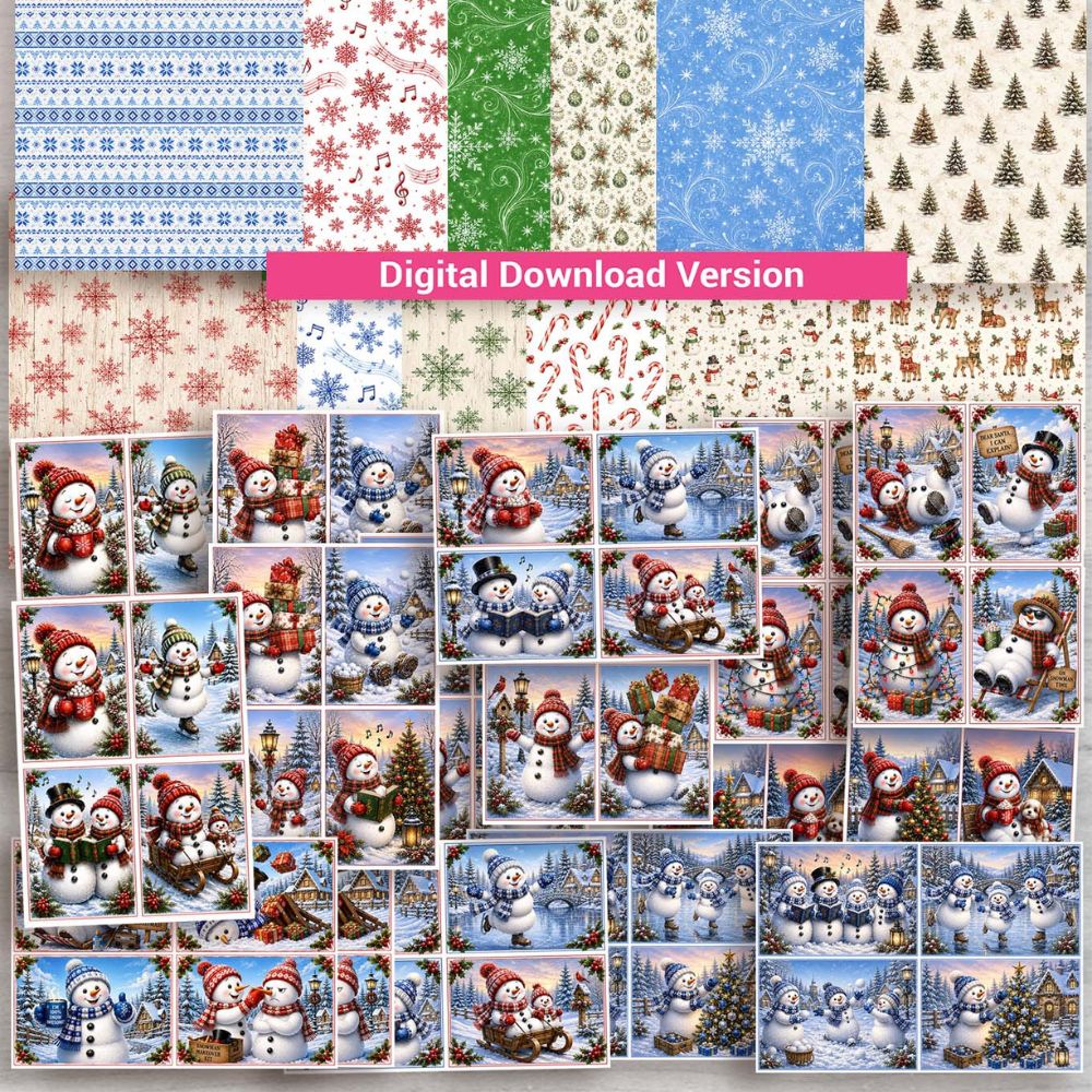 Debbi Moore Designs - The Merry Snowmen Topper Kit with Download Paper Pack Forever Code