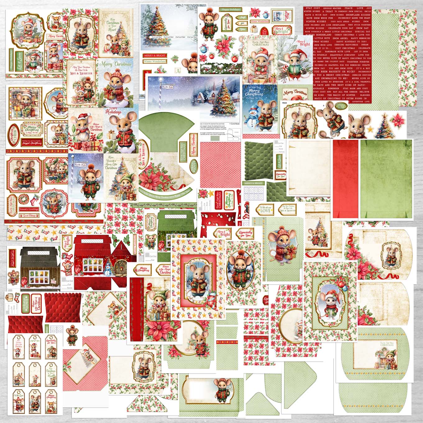 Debbi Moore Designs A Tiny Tails Christmas Cardmaking Multibuy