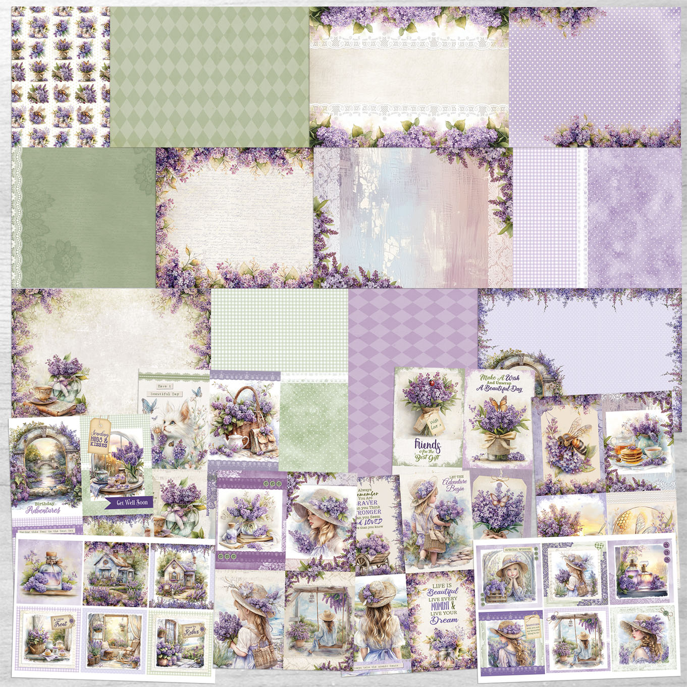 Debbi Moore Designs - Lilac Whispers Toppers & Backing Papers with Forever Code