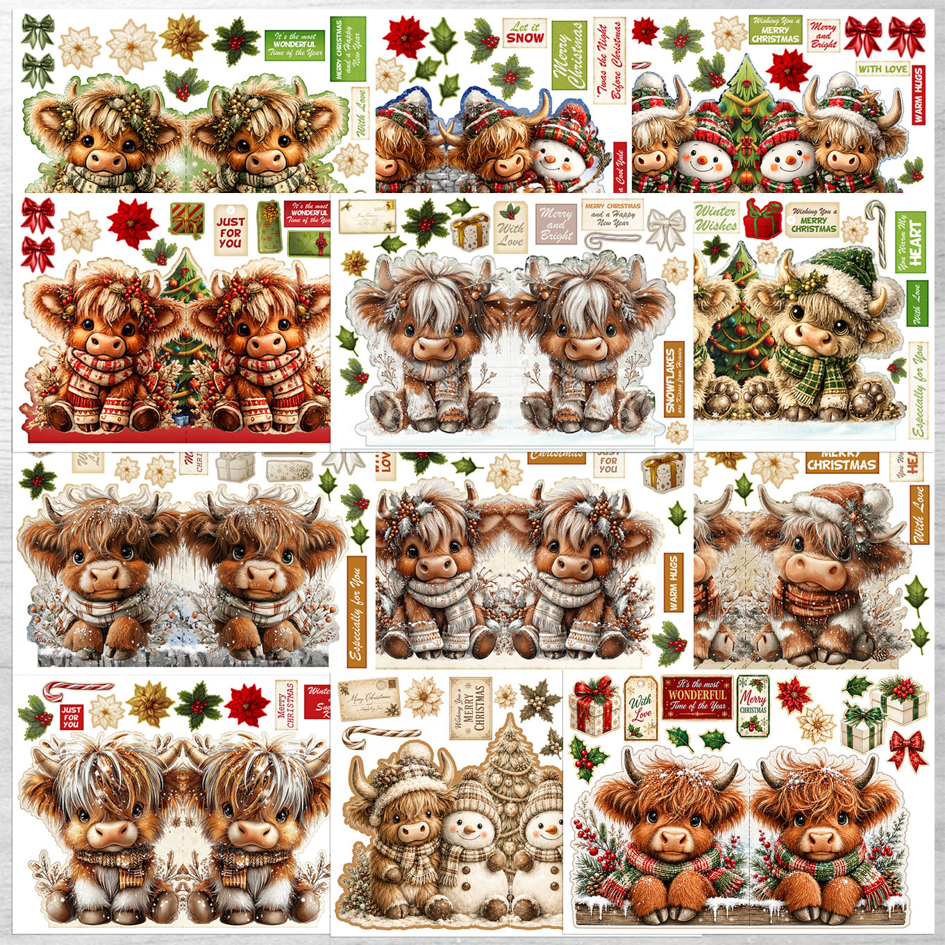 Debbi Moore Designs - Highland Christmas Cheer - Shaped Card Kit with Forever Code