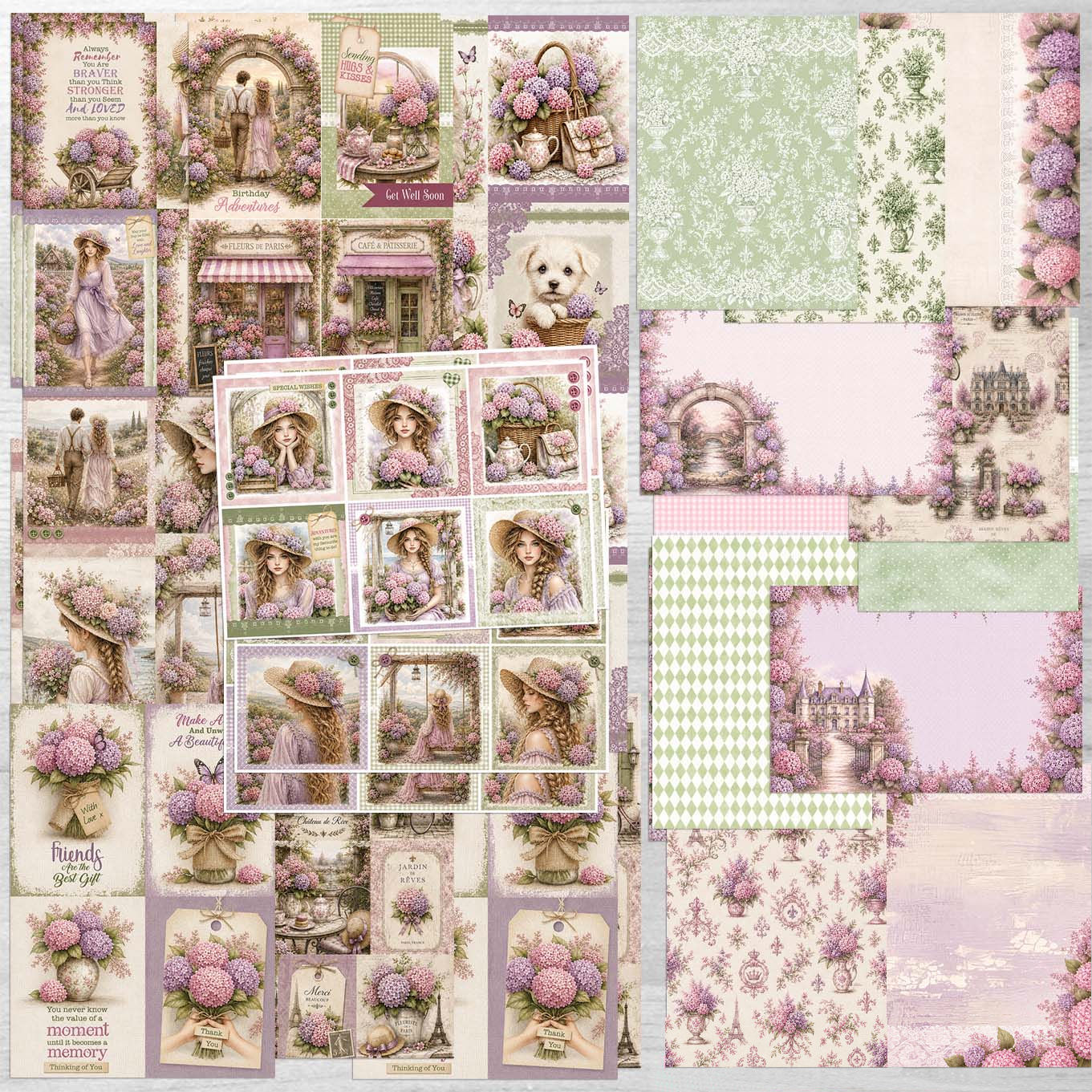 Debbi Moore Designs - Hortensia Blooms Pink & Lilac Multibuy Cardmaking Collection with Forever Code