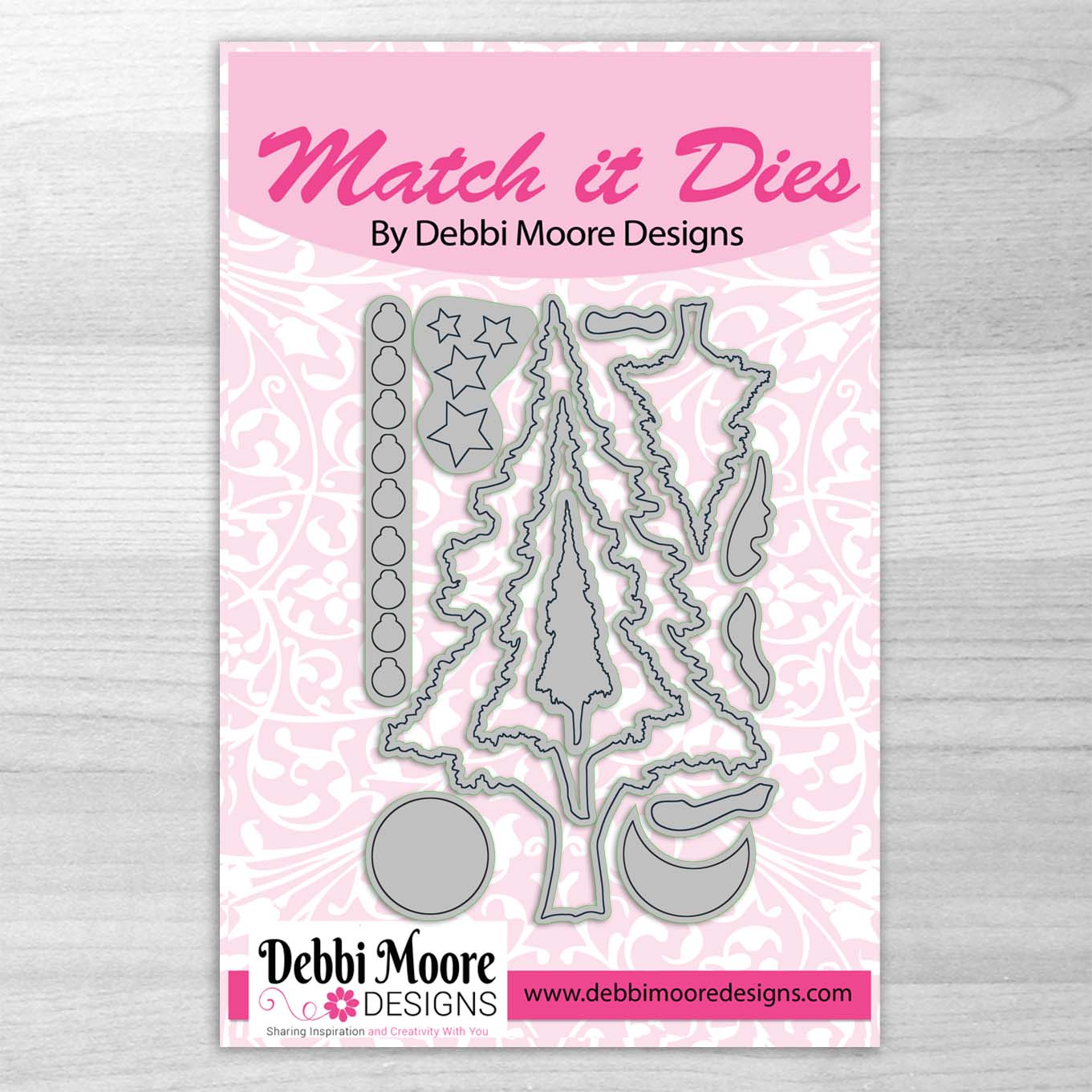 Debbi Moore Designs - Match It Winter Tree Set - 12 Dies Plus Crafting Sheets