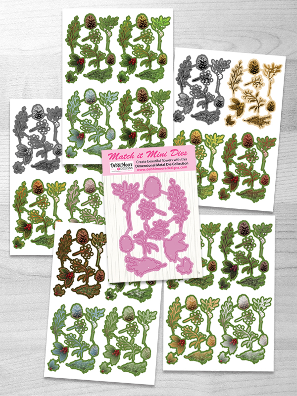 Debbi Moore Designs - Match It Christmas Foliage Die Set and Match it papers