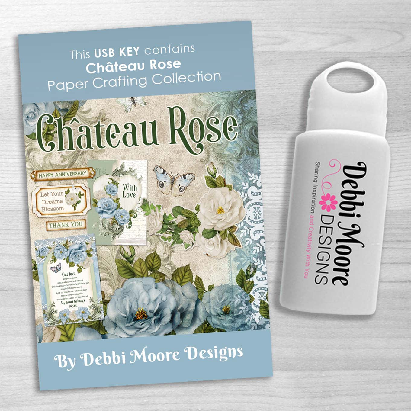 Debbi Moore Designs Chateau Rose USB Key