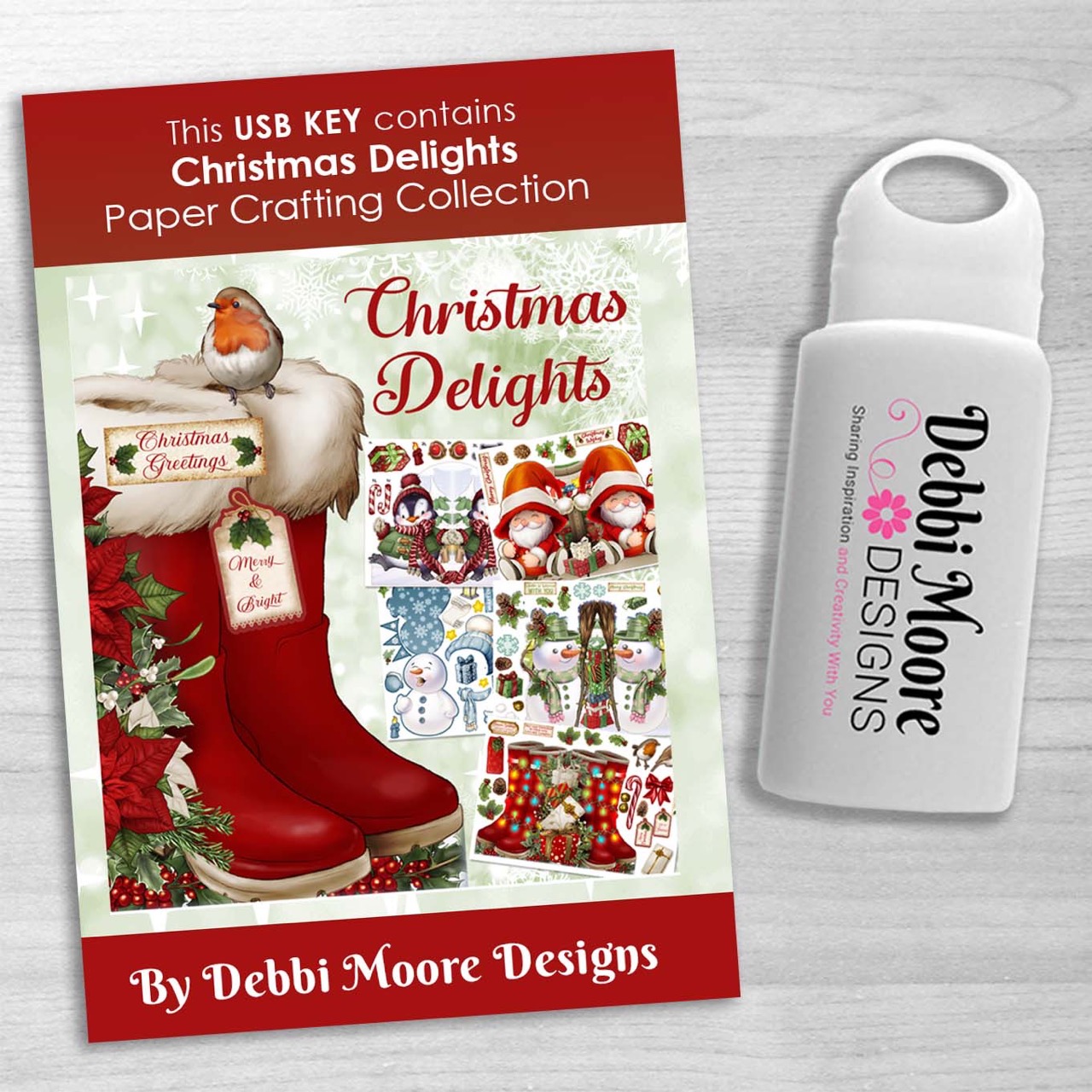 Debbi Moore Designs - Christmas Delights USB Key - Over 1,500 Printable Elements