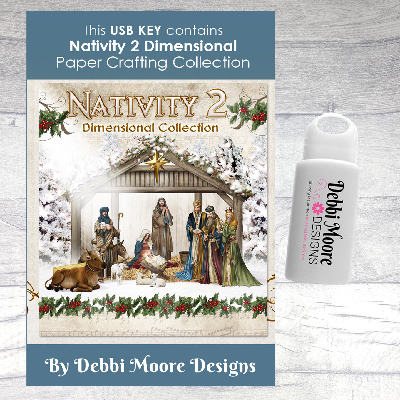 Debbi Moore Designs Dimensional Nativity 2 USB Key