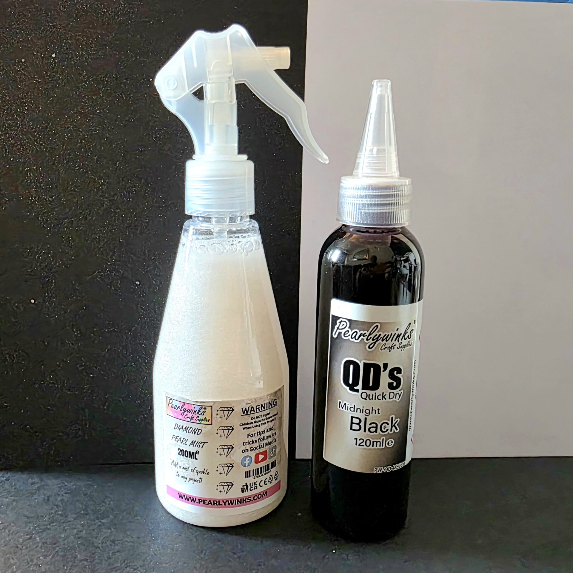 Pearlywinks - 200ml Diamond Pearl & 120ml QD Black Ink