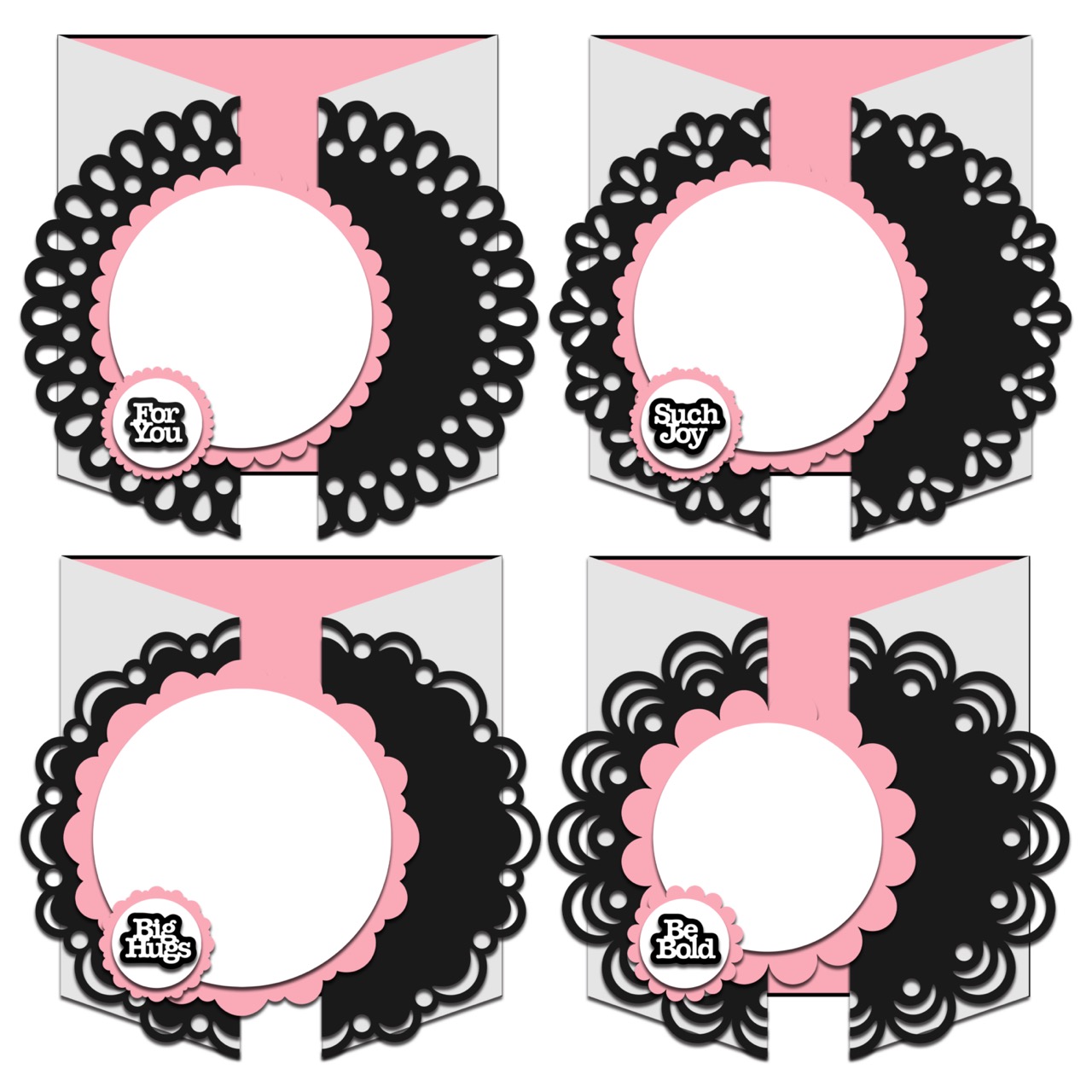 The Crafty Witches - Doily Fold Back Cards SVG Files