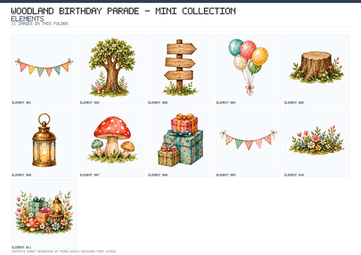 Pearlywinks - Woodland Birthday Parade Mini Collection Download - Image 5