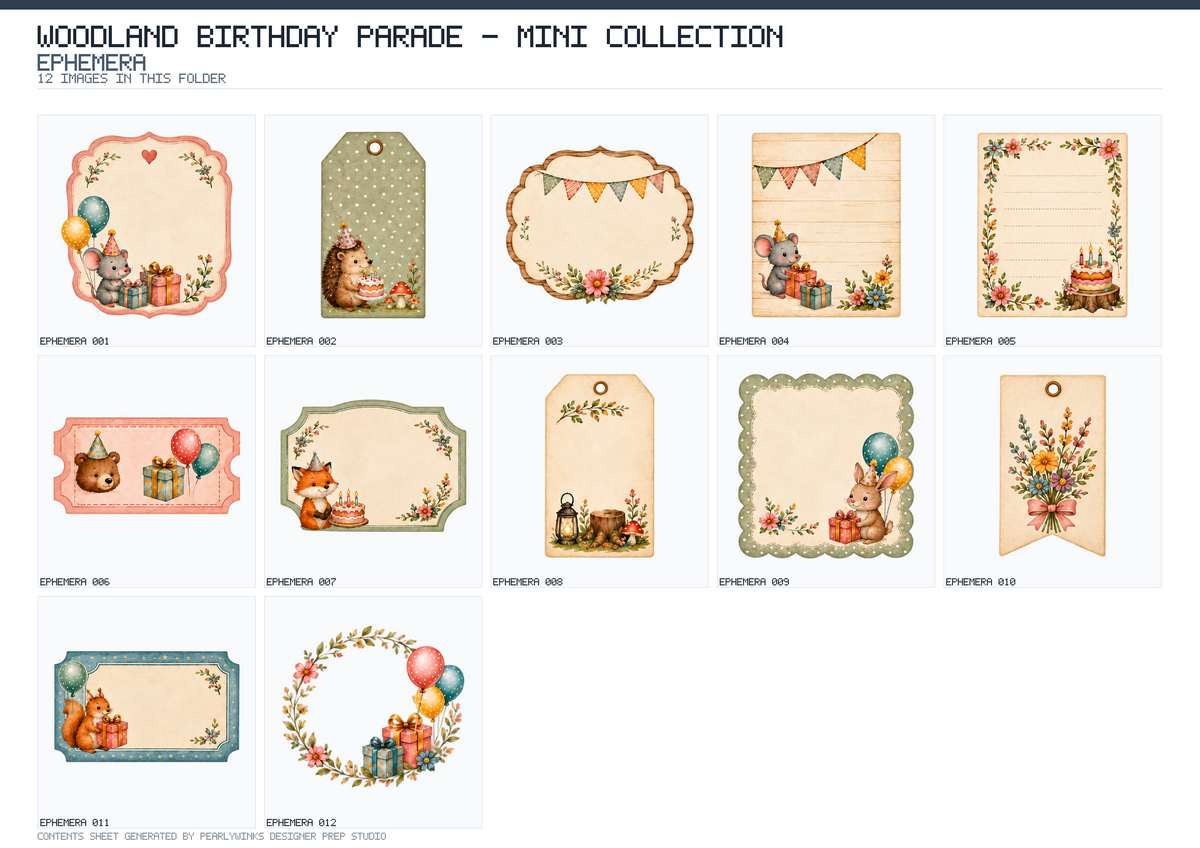 Pearlywinks - Woodland Birthday Parade Mini Collection Download - Image 6