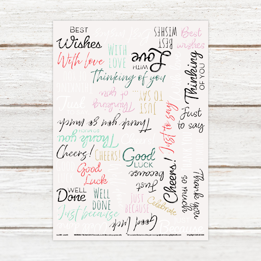 Highlight Luxe Everyday Sentiments Resin Decal Sheet