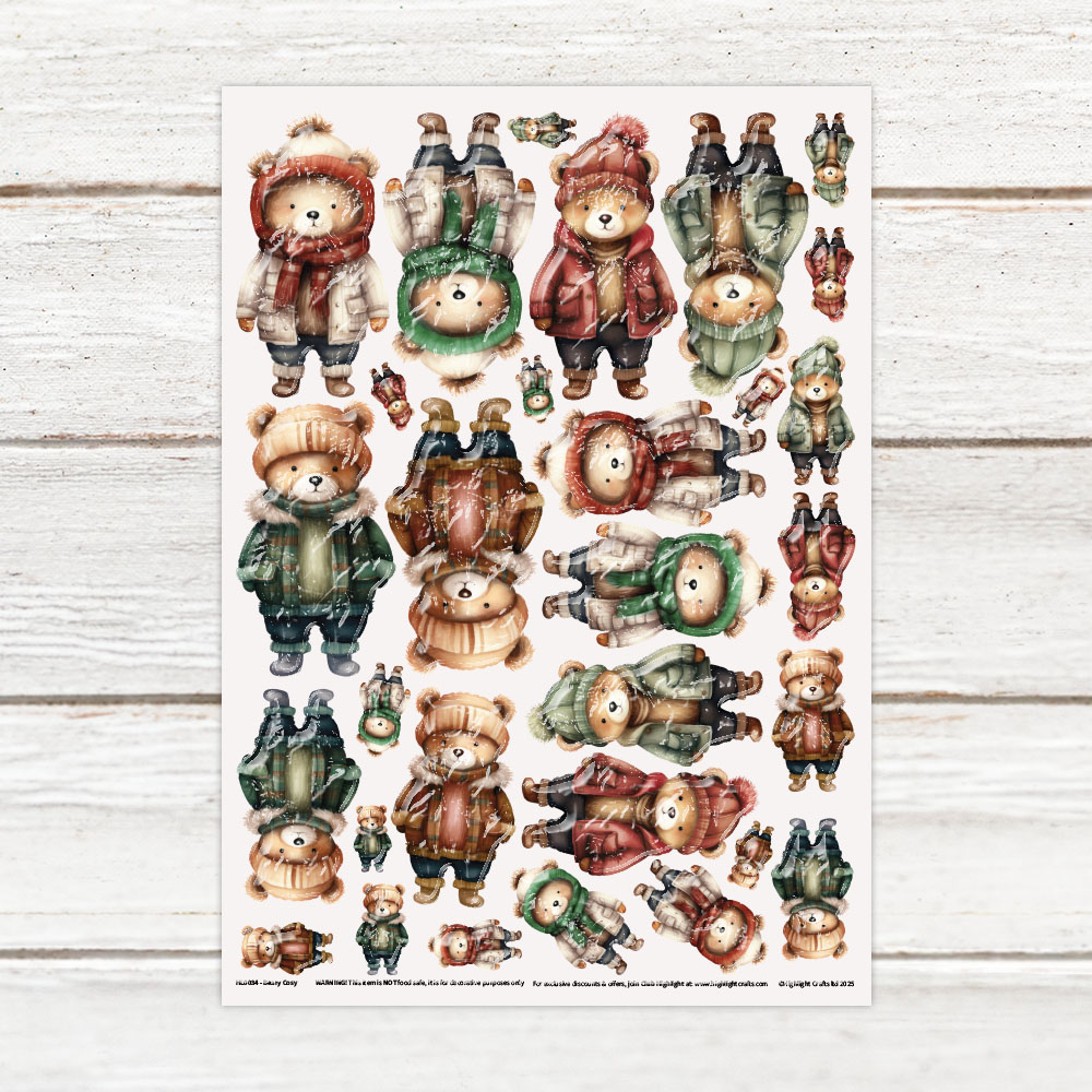 Highlight Luxe Beary Cosy Resin Decal Sheet