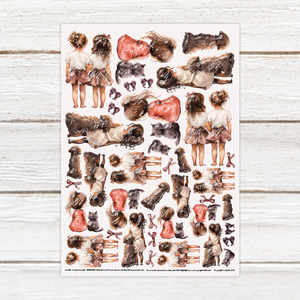 Highlight Luxe Friends Forever Resin Decal Sheet