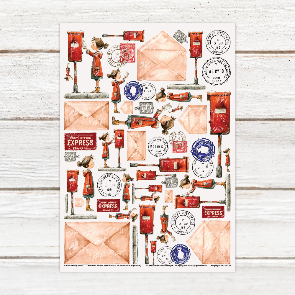 Highlight Luxe Sending Smiles Resin Decal Sheet