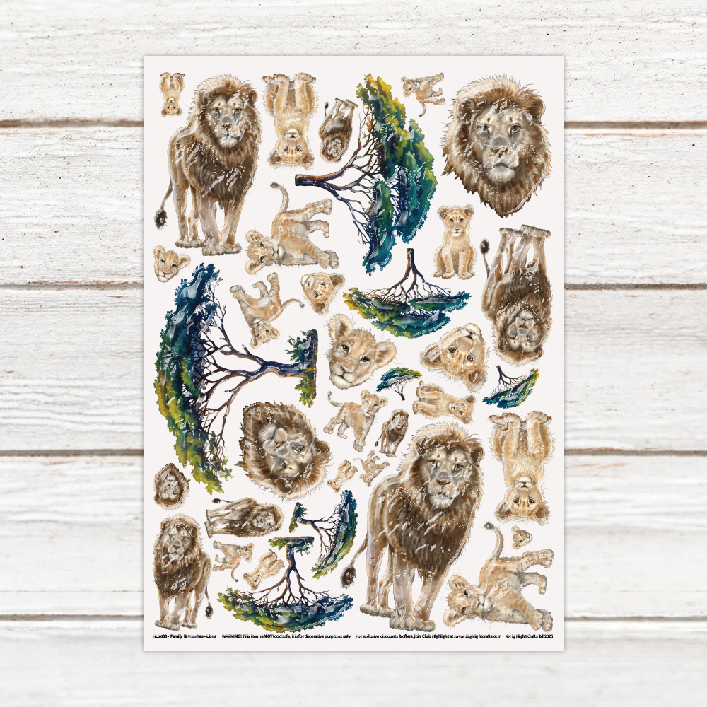 Highlight Luxe Family Favourites Lions Resin Decal Sheet