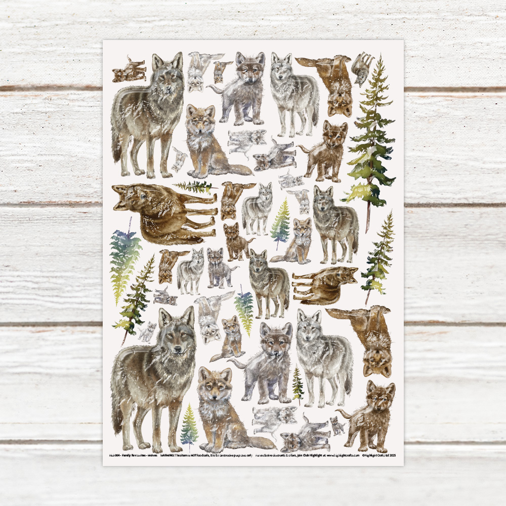 Highlight Luxe Family Favourites Wolves Resin Decal Sheet
