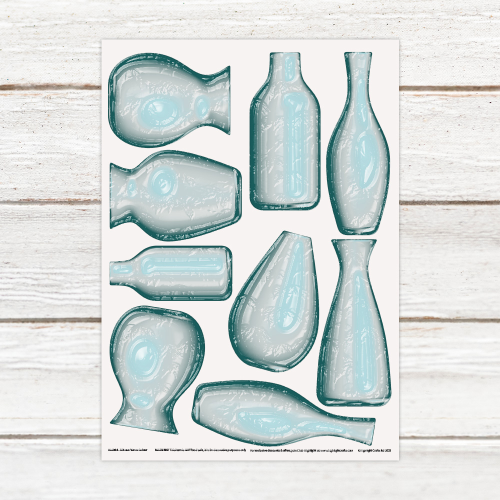 Highlight Luxe Vibrant Vases Colour Resin Decal Sheet