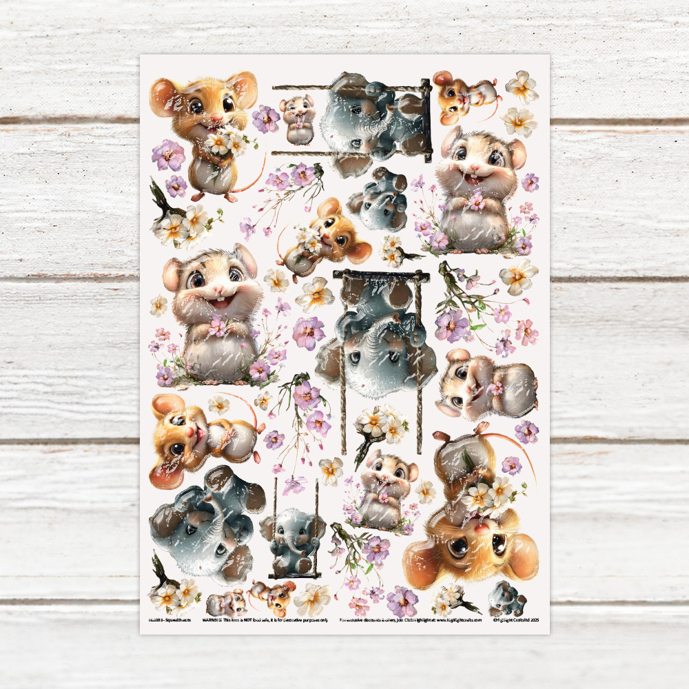 Highlight Luxe Squeakhearts Resin Decal Sheet