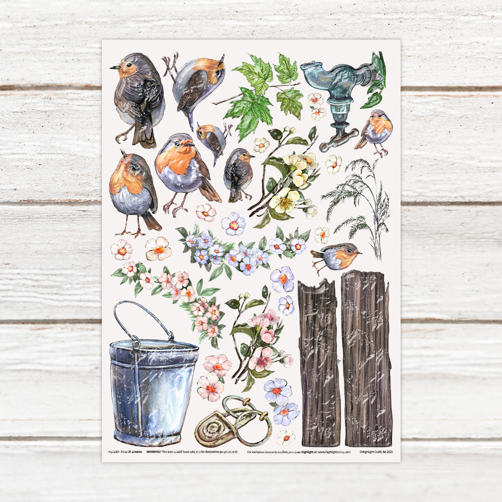 Highlight Luxe Field of Dreams Resin Decal Sheet