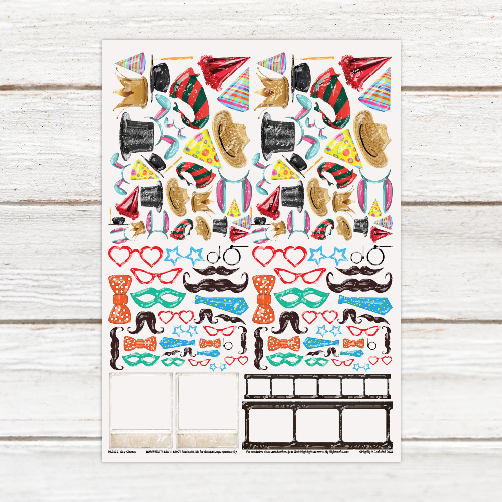 Highlight Luxe Say Cheese Resin Decal Sheet