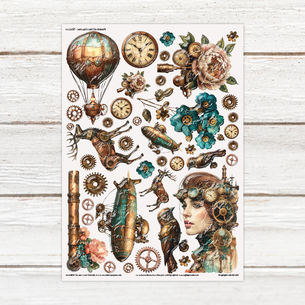 Highlight Luxe Sensational Clockwork Resin Decal Sheet