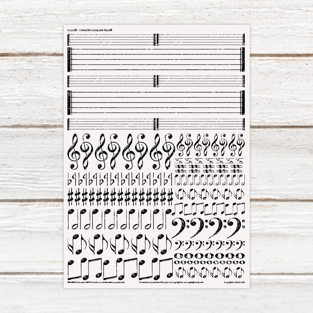 Highlight Luxe I Need to Compose Myself Resin Decal Sheet