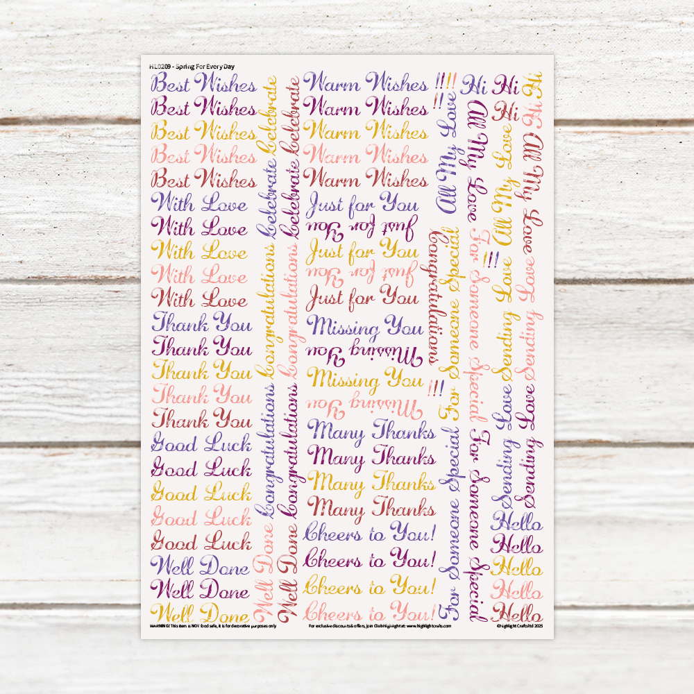 Highlight Luxe Spring For Every Day Resin Decal Sheet