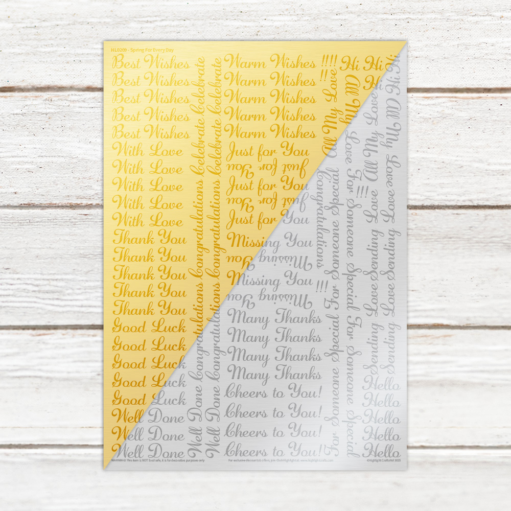 Highlight Luxe For Everyday Metallic Resin Decal Sheet