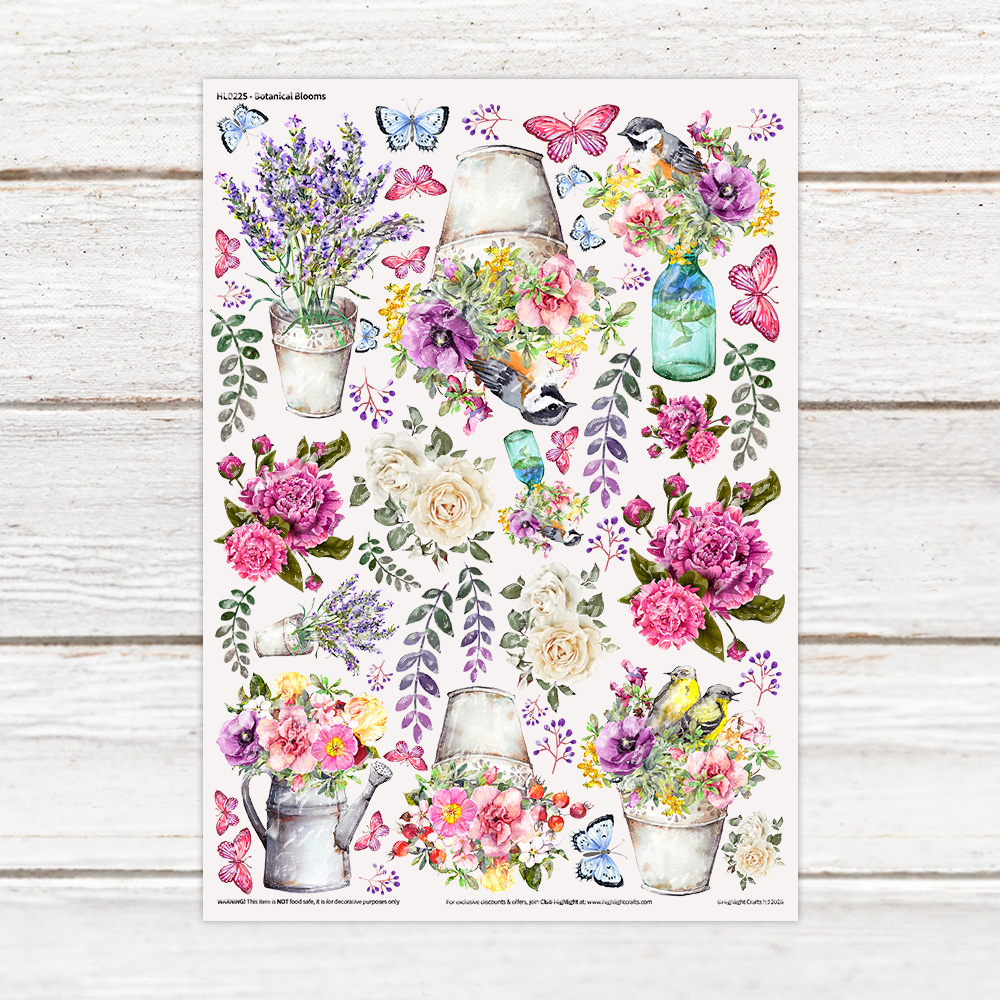 Highlight Luxe Botanical Blooms Resin Decal Sheet