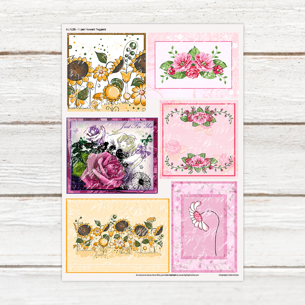 Highlight Luxe Paper Flowers Toppers Resin Decal Sheet
