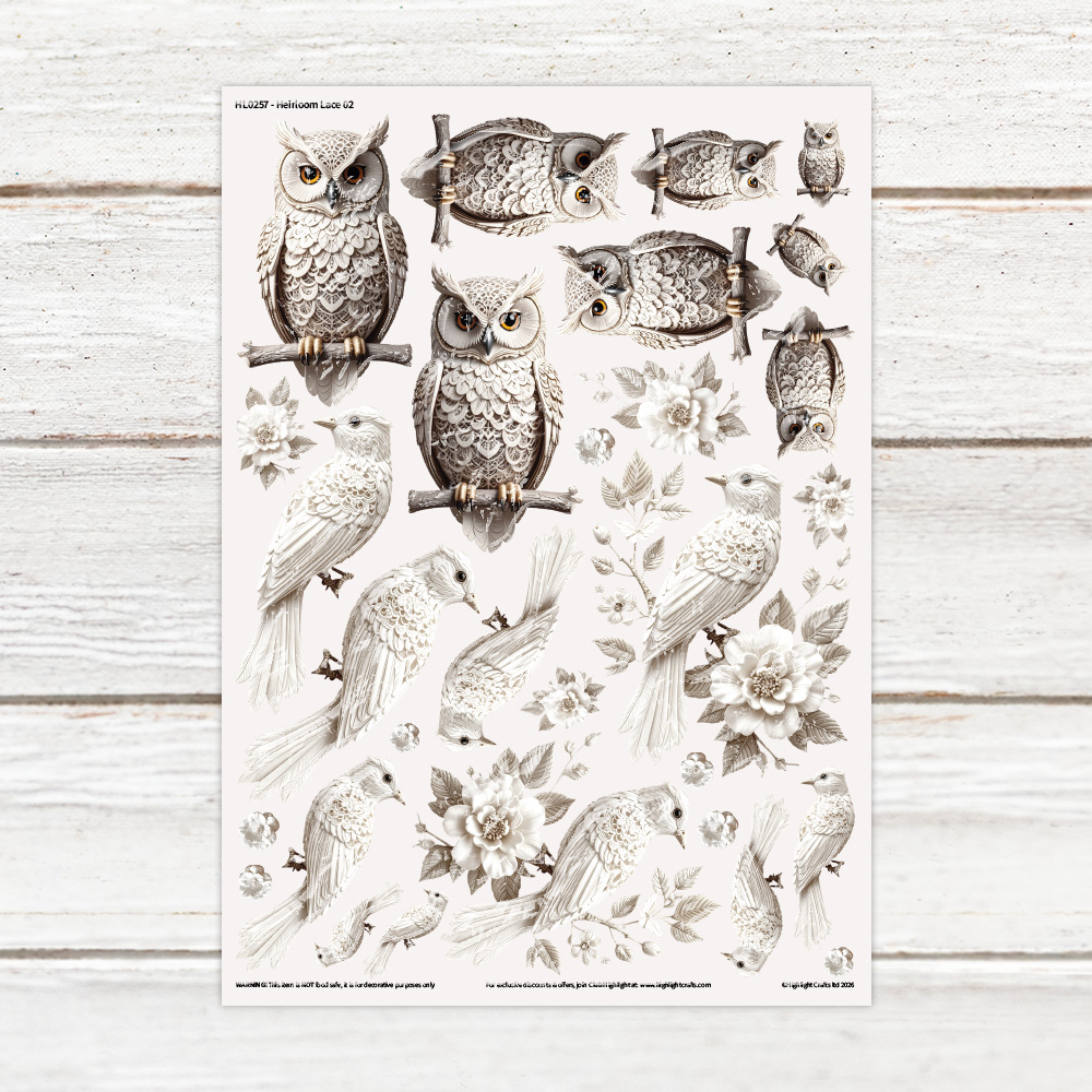 Highlight Luxe Heirloom Lace 2 Resin Decal Sheet