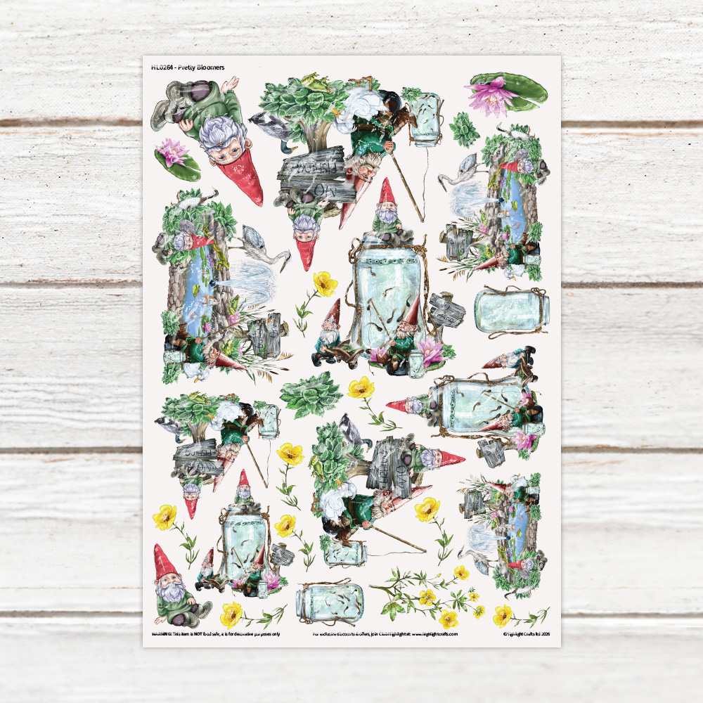 Highlight Luxe Pretty Bloomers Resin Decal Sheet