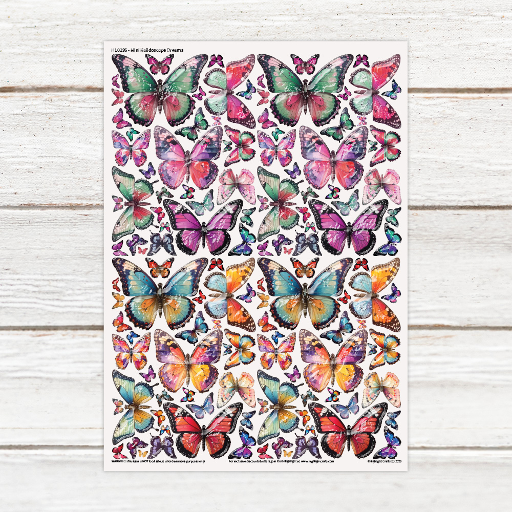 Highlight Luxe Mini Kaleidoscope Dreams Resin Decal Sheet