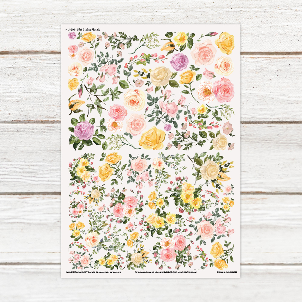 Highlight Luxe Mini Spring Florals Resin Decal Sheet