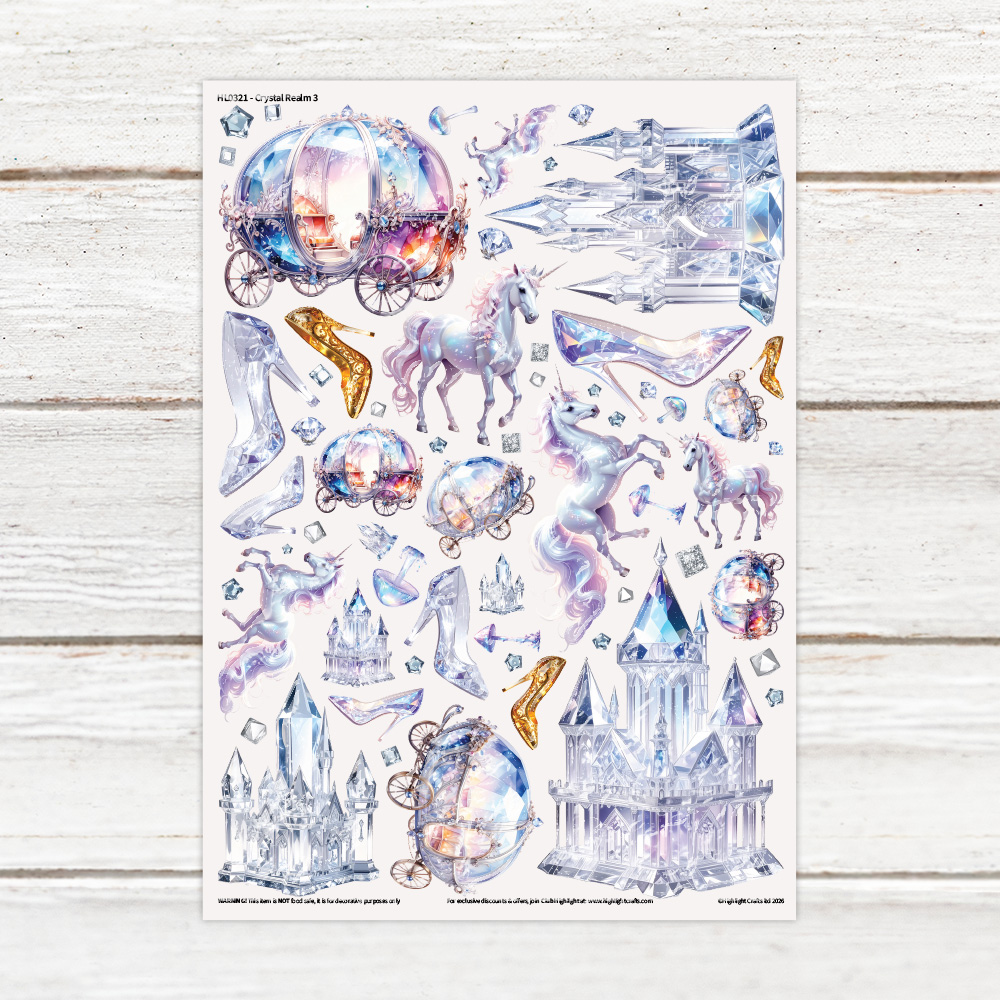Highlight Luxe Crystal Realm Resin Decal Sheet