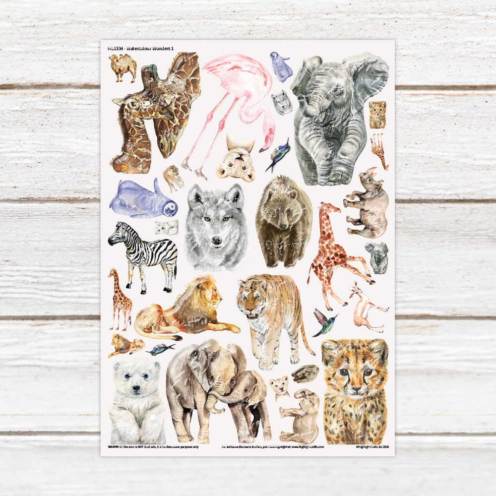 Highlight Luxe Watercolour Wonders 1 Resin Decal Sheet