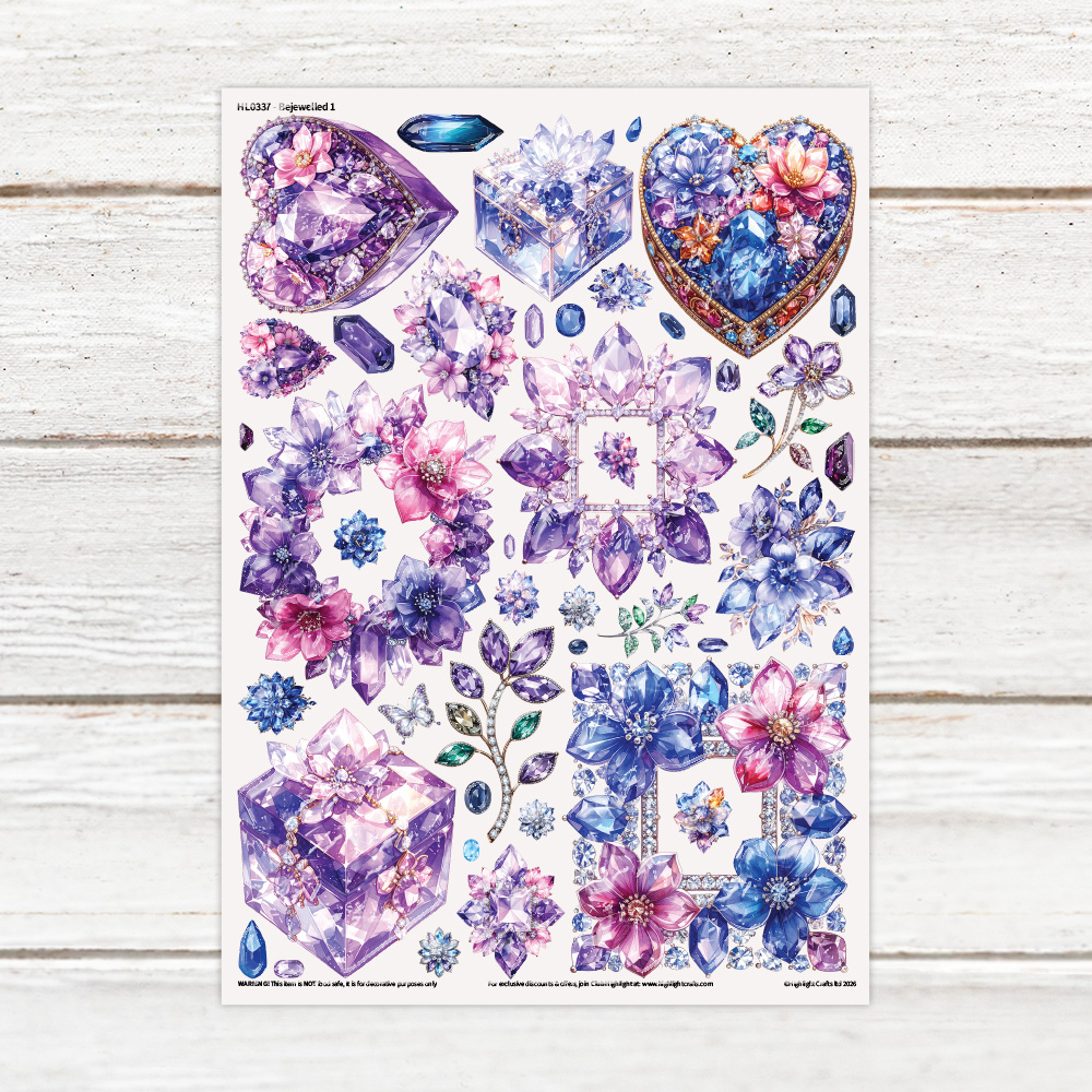 Highlight Luxe Bejewelled 1 Resin Decal Sheet