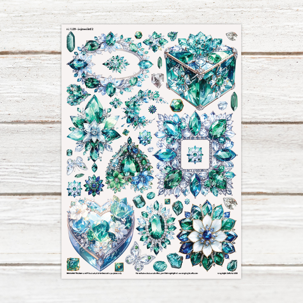 Highlight Luxe Bejewelled 3 Resin Decal Sheet