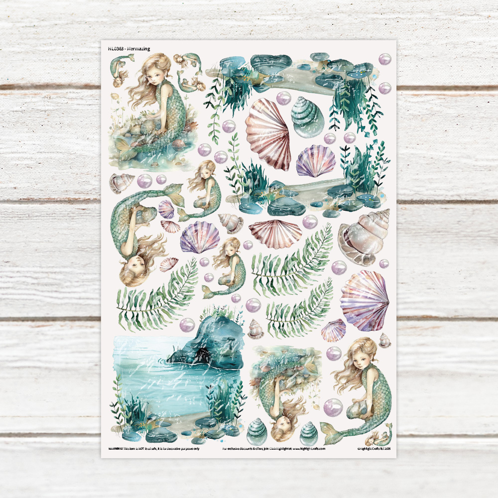 Highlight Luxe Mermazing Resin Decal Sheet