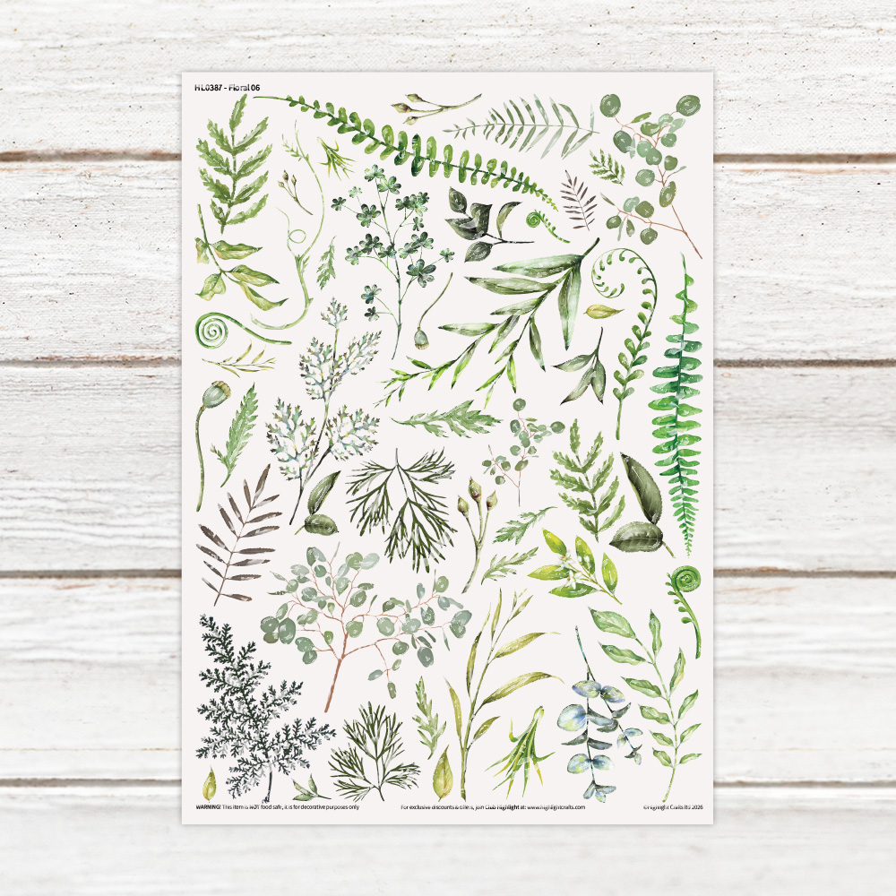 Highlight Luxe Foliage Creations Resin Decal Sheet