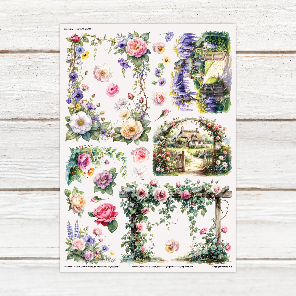 Highlight Luxe Garden View Resin Decal Sheet