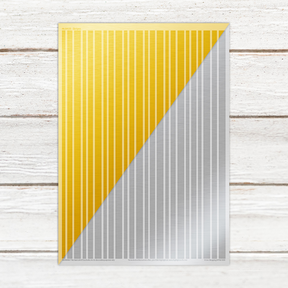 Highlight Luxe Stripes Metallic Resin Decal Sheet