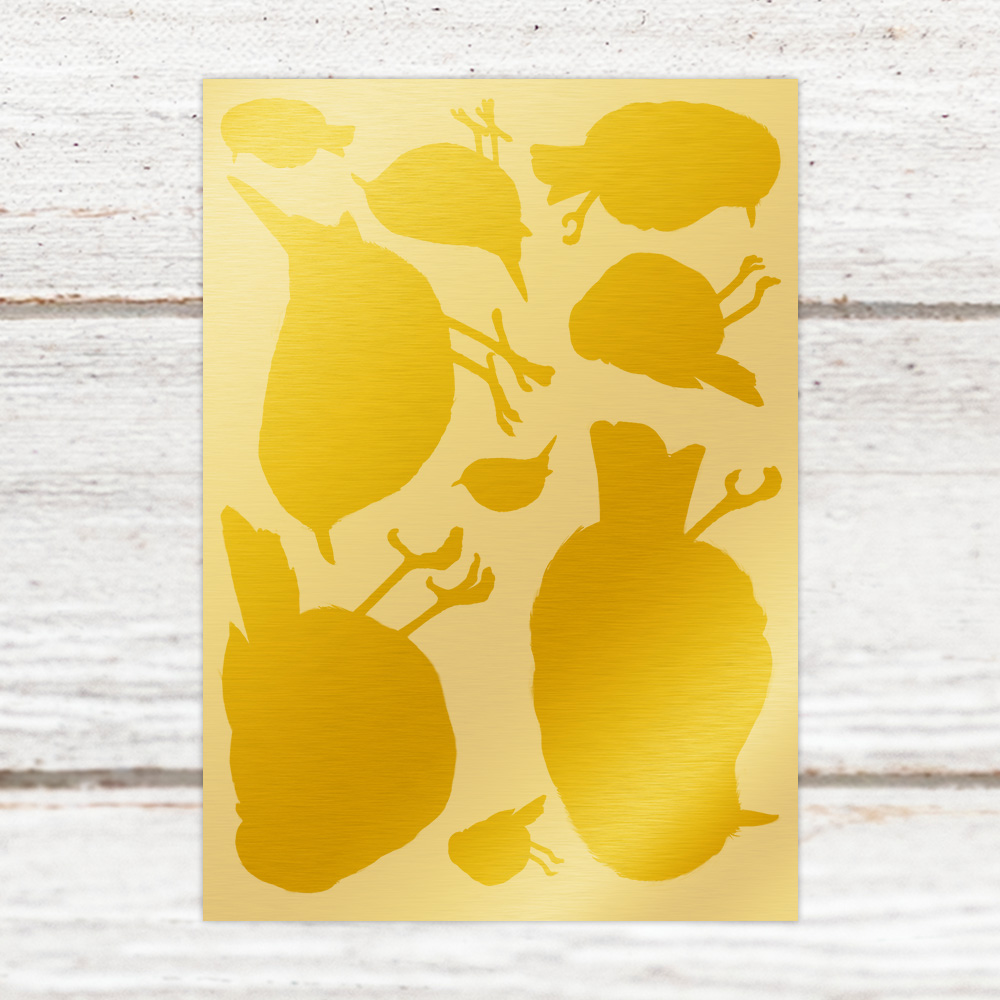 Highlight Luxe Robins Metallic Resin Decal Mini Sheet - Gold