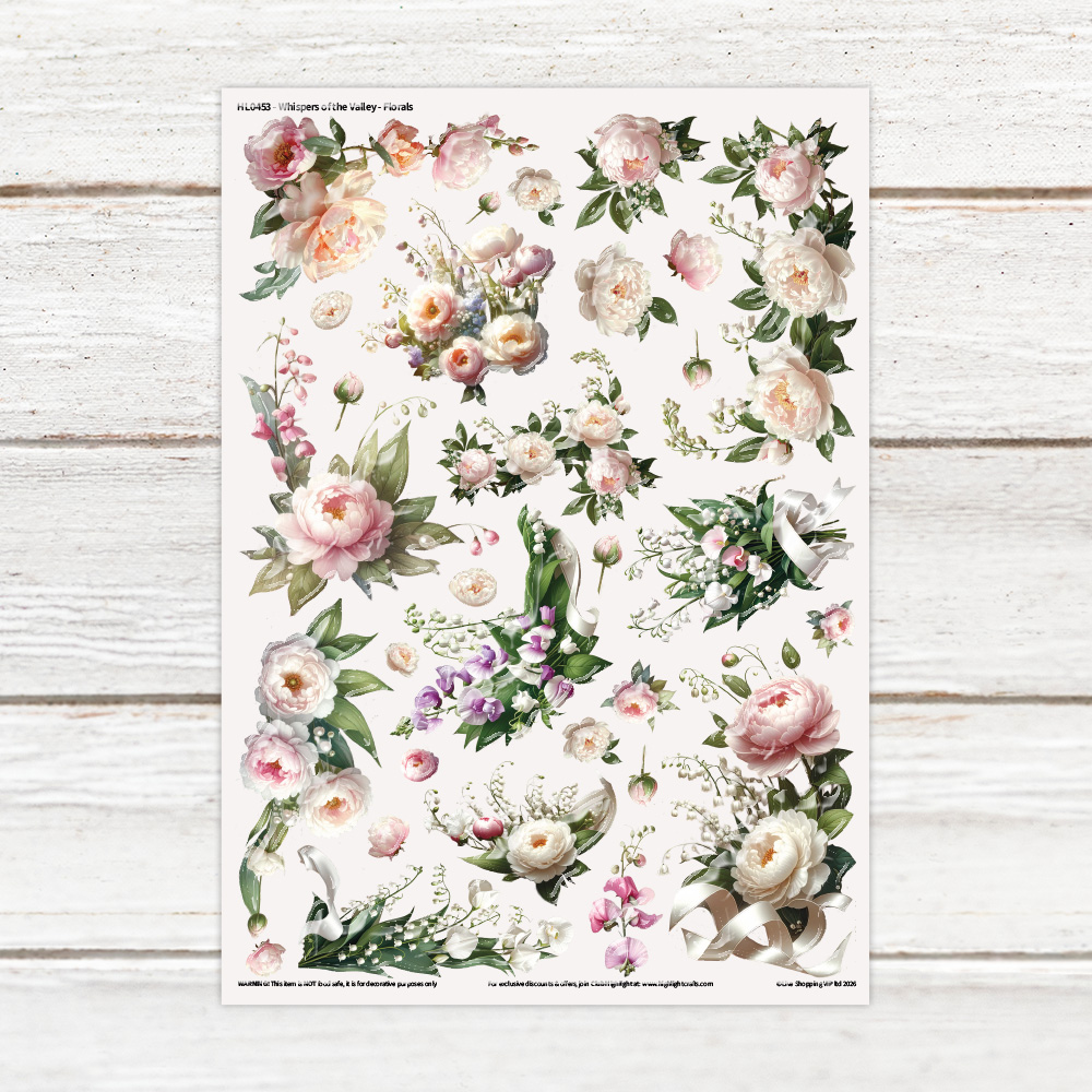 Highlight Luxe Whispers of the Valley Florals Resin Decal Sheet