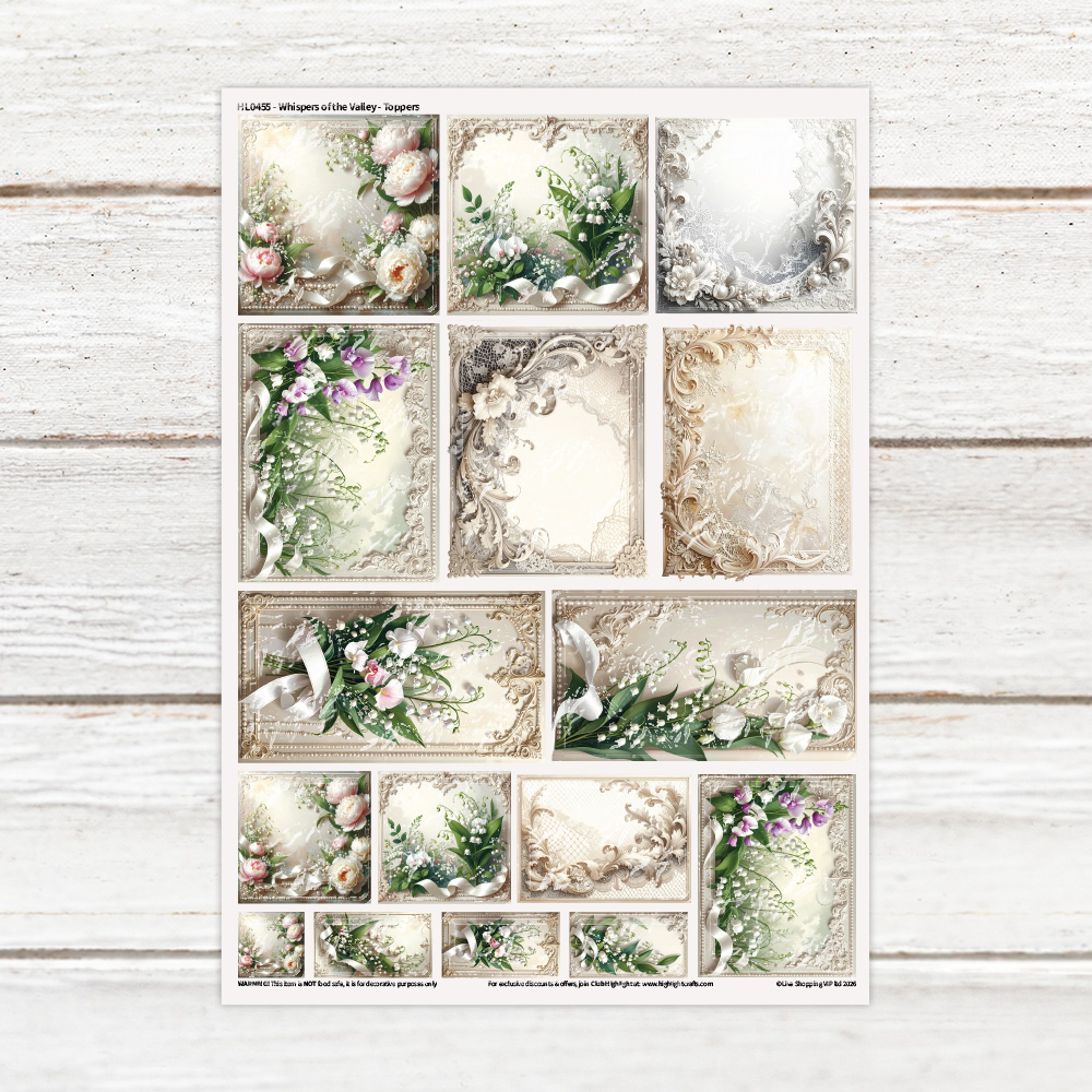Highlight Luxe Whispers of the Valley Toppers Resin Decal Sheet